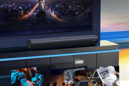 S20L Sound Bars for TV, 3D Surround Sound System TV Sound Bar, 2.1 Ch Home Theater Audio with Built-In Subwoofer,50W TV Speakers | HDMI ARC, Bluetooth, Optical, RCA, USB & AUX Wall Mountable