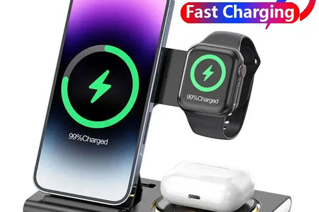3 in 1 30W Foldable Fast Charging Dock Station for Iphone 15 14 13 12 Pro Max Apple Watch 8 7 6 Airpods Watch Wireless Charger