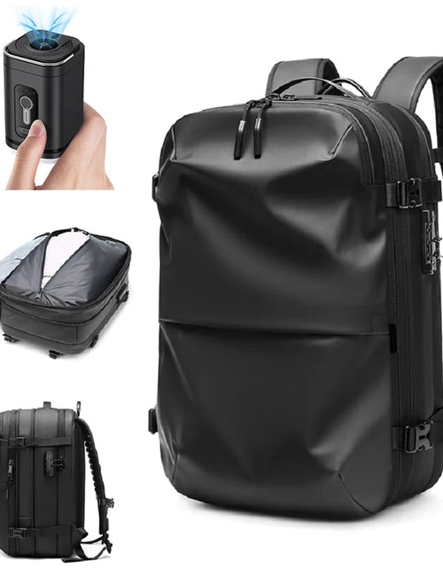Load image into Gallery viewer, Men Travel Backpack Vacuum Compression 17 Inch Laptop Backpack Business Large Capacity School Backpack Expanded Hiking Backpack
