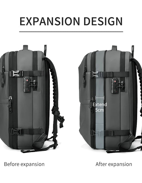 Load image into Gallery viewer, Men Travel Backpack Vacuum Compression 17 Inch Laptop Backpack Business Large Capacity School Backpack Expanded Hiking Backpack
