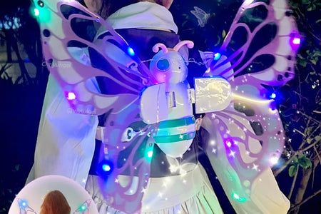 Electric Butterfly Wings Moving Elf Wing with Light Fairy Wings for Kids Birthday Christmas Cosplay Dress up Angel Girls Toy