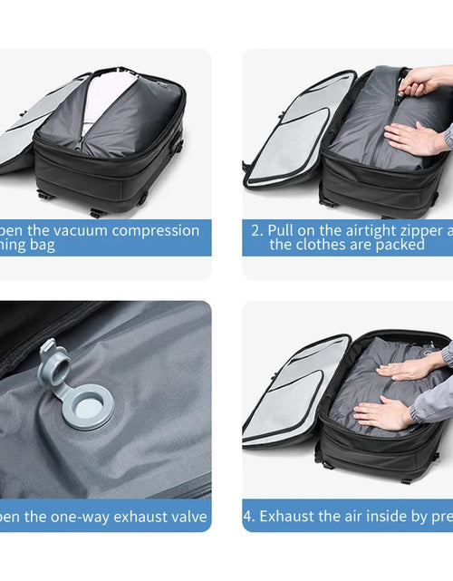 Load image into Gallery viewer, Men Travel Backpack Vacuum Compression 17 Inch Laptop Backpack Business Large Capacity School Backpack Expanded Hiking Backpack
