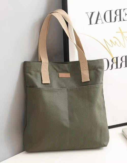 Load image into Gallery viewer, 1Pc Women'S Tote Bag Canvas Sewing Thread Large Capacity Advanced Sense Handbag Convenient Practical Female'S Commuter Bag

