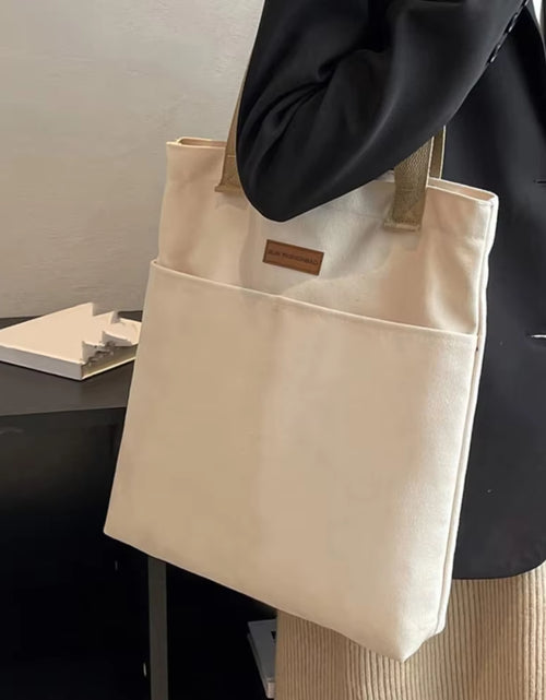 Load image into Gallery viewer, 1Pc Women'S Tote Bag Canvas Sewing Thread Large Capacity Advanced Sense Handbag Convenient Practical Female'S Commuter Bag
