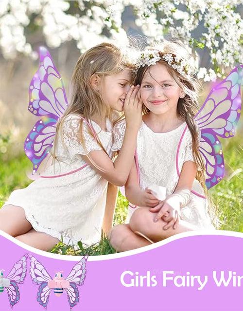 Load image into Gallery viewer, Electric Butterfly Wings Moving Elf Wing with Light Fairy Wings for Kids Birthday Christmas Cosplay Dress up Angel Girls Toy
