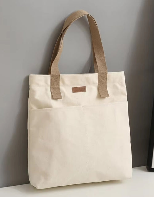Load image into Gallery viewer, 1Pc Women'S Tote Bag Canvas Sewing Thread Large Capacity Advanced Sense Handbag Convenient Practical Female'S Commuter Bag
