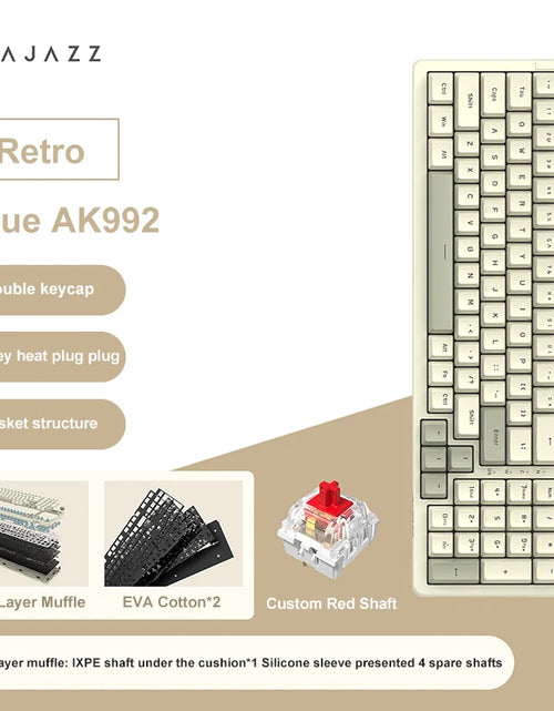 Load image into Gallery viewer, AK992 Wired Mechanical Keyboard 98-Key Full Layout Hot-Swap USB Gaming Keyboard Multimedia Key Knob for Desktop PC Laptop

