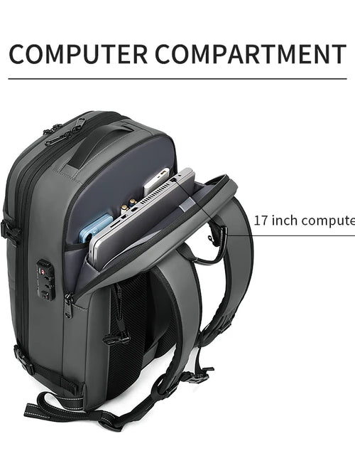Load image into Gallery viewer, Men Travel Backpack Vacuum Compression 17 Inch Laptop Backpack Business Large Capacity School Backpack Expanded Hiking Backpack
