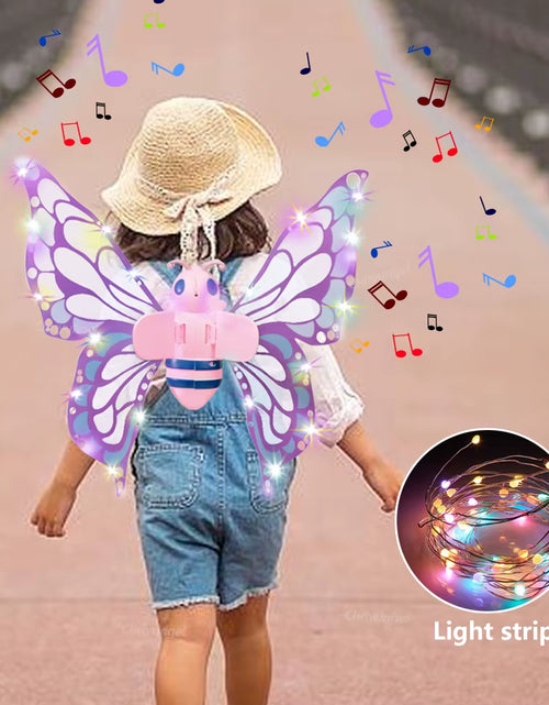 Load image into Gallery viewer, Electric Butterfly Wings Moving Elf Wing with Light Fairy Wings for Kids Birthday Christmas Cosplay Dress up Angel Girls Toy

