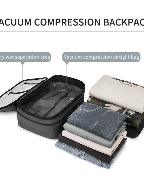 Load image into Gallery viewer, Men Travel Backpack Vacuum Compression 17 Inch Laptop Backpack Business Large Capacity School Backpack Expanded Hiking Backpack

